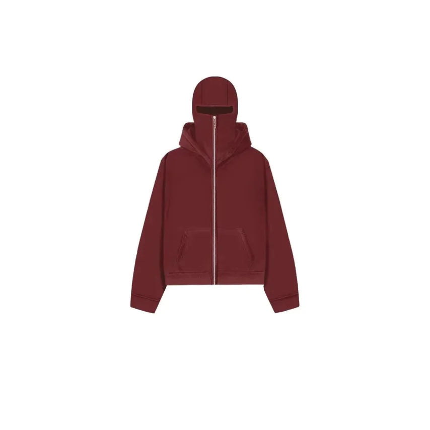 Barrack Hooded Face Mask Zipper Sweatshirt